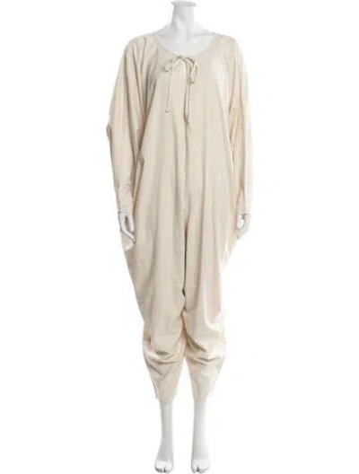 Pre-owned Baserange Tie Neck Jumpsuit In Neutral