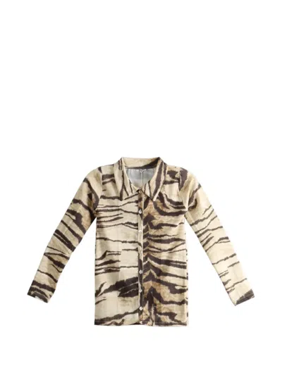 Baserange Tiger-print Long-sleeve Shirt In Multi