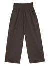 Baserange Tin Elasticated-waistband Trousers In Brown