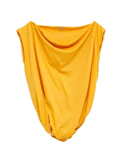Baserange Turn Draped-effect Top In Orange