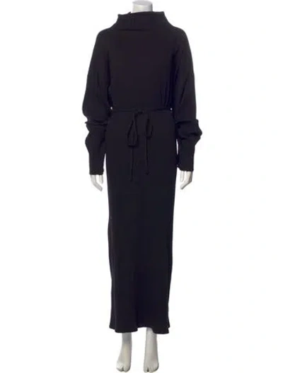 Pre-owned Baserange Turtleneck Long Dress In Black