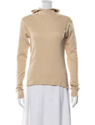 Pre-owned Baserange Turtleneck Long Sleeve Hoodie In Neutrals