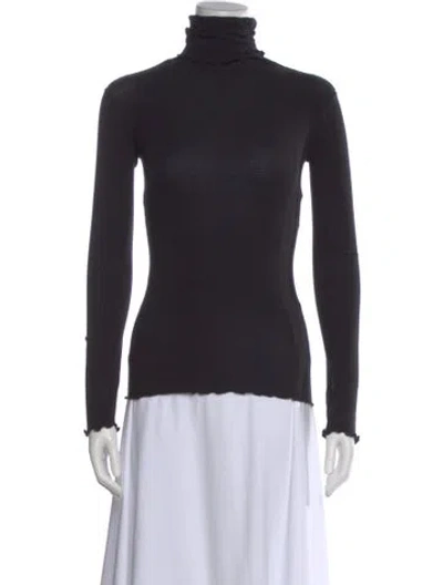 Pre-owned Baserange Turtleneck Long Sleeve Top In Black