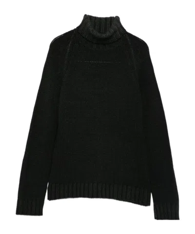 Baserange Turtleneck Ribbed Sweater In Black