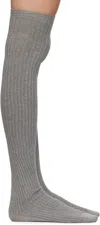 BASERANGE TWO-PACK BLACK & GRAY OVERKNEE SOCKS