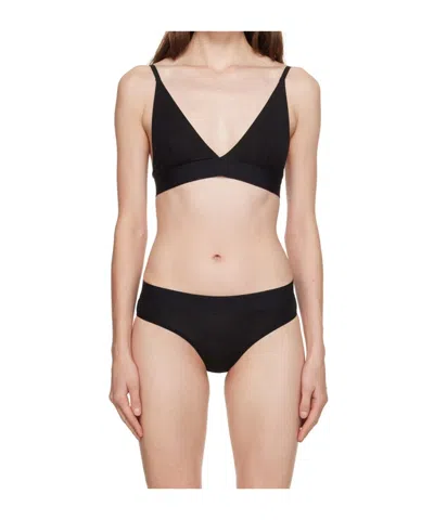 Baserange Two-pack Triangle Bra In Black