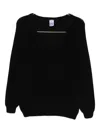Baserange V-neck Cotton Sweater In Black