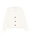 Baserange V-neck Long-sleeved Cardigan In White