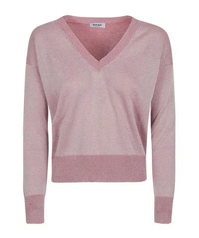 Baserange V-neck Long-sleeved Sweater In Nude