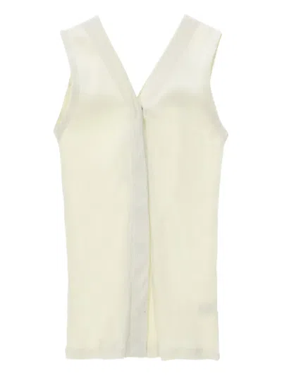 Baserange V-neck Ribbed Top In Neutral