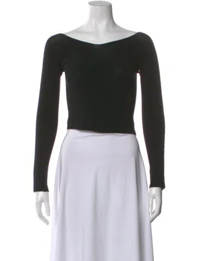 Pre-owned Baserange Vintage Off-the-shoulder Sweater In Black