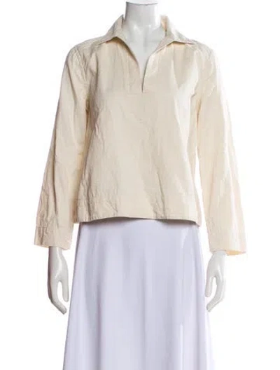 Pre-owned Baserange V-neck Long Sleeve Top In Neutral