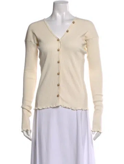 Pre-owned Baserange V-neck Long Sleeve Top In Neutral