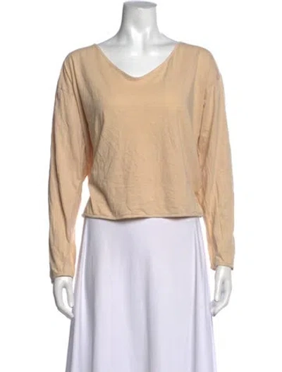 Pre-owned Baserange V-neck Long Sleeve Top In Neutrals