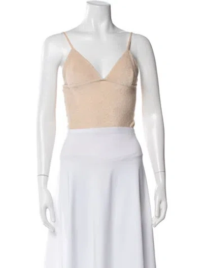 Pre-owned Baserange V-neck Sleeveless Crop Top In Neutral