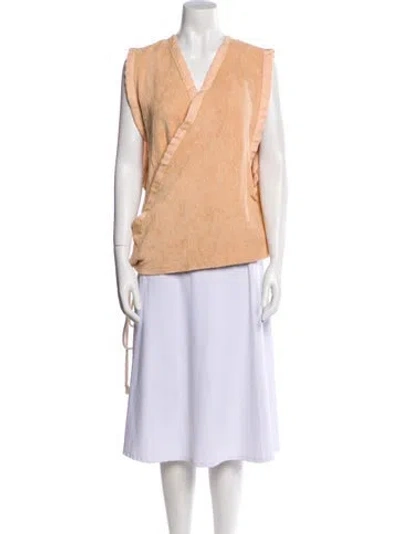 Pre-owned Baserange V-neck Sleeveless Top In Neutral