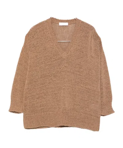 Baserange V-neck Sweater In Brown