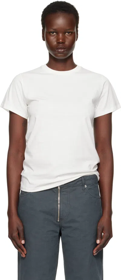 Baserange White Regenerative Cotton T-shirt In Undyed