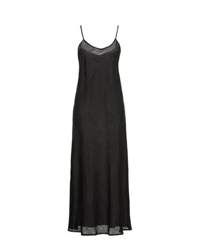 Baserange Woman Maxi Dress Black Size M Linen