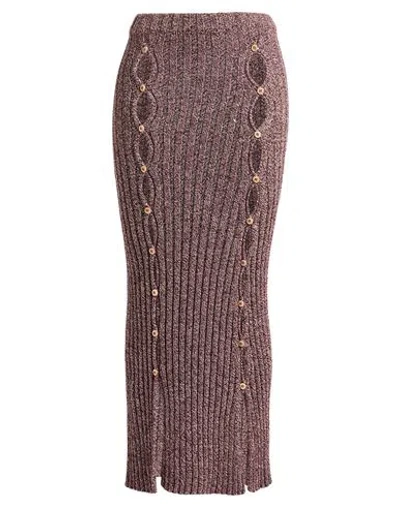 Baserange Woman Maxi Skirt Burgundy Size S Organic Cotton In Brown