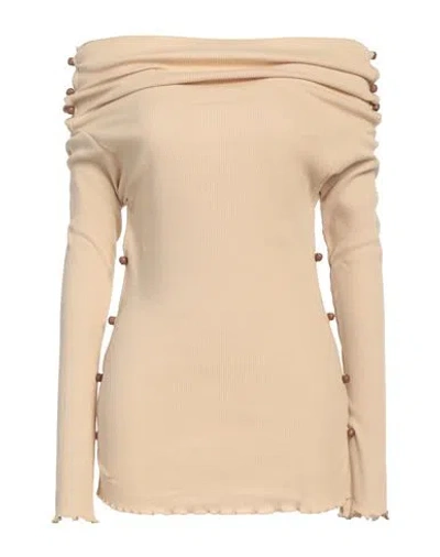 Baserange Woman Sweater Sand Size M Recycled Cotton, Cotton