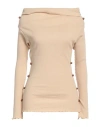 Baserange Woman T-shirt Sand Size S Recycled Cotton, Cotton In Neutral