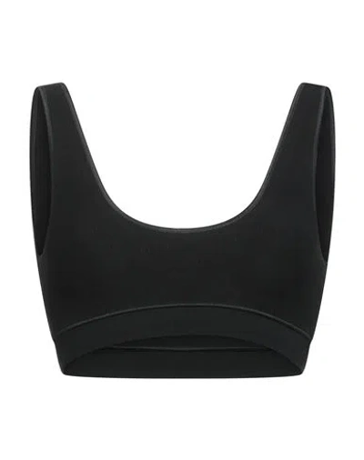 Baserange Woman Top Black Size S Organic Cotton, Polyamide, Elastane