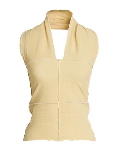 Baserange Woman Top Pastel Yellow Size Xl Organic Cotton, Elastane