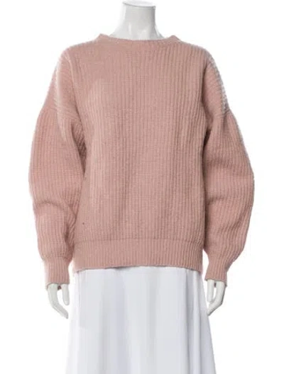 Pre-owned Baserange Wool Bateau Neckline Sweater In Pink