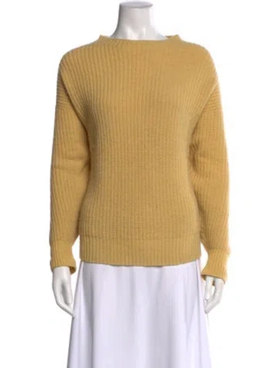 Pre-owned Baserange Wool Bateau Neckline Sweater In Yellow