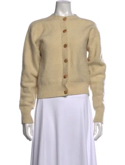 Pre-owned Baserange Wool Open Front Sweater In Neutrals