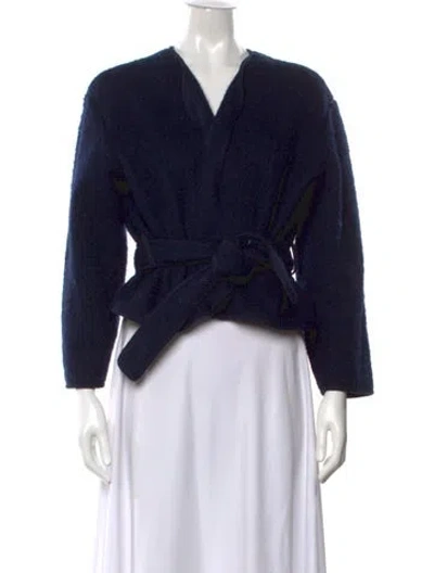 Pre-owned Baserange Wool V-neck Sweater In Blue