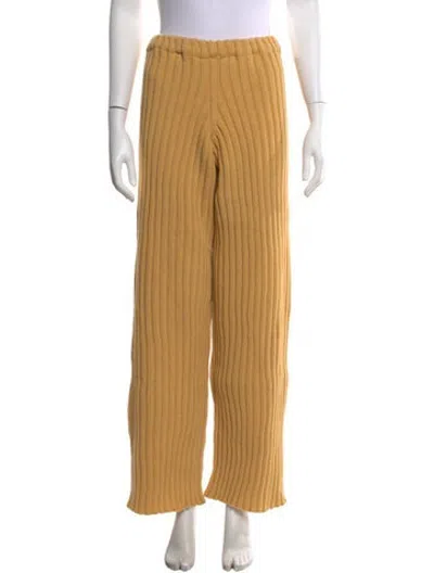 Pre-owned Baserange Wool Wide Leg Pants In Yellow
