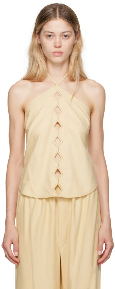 Baserange Yellow Cessa Ligo Tank Top In Tooth White