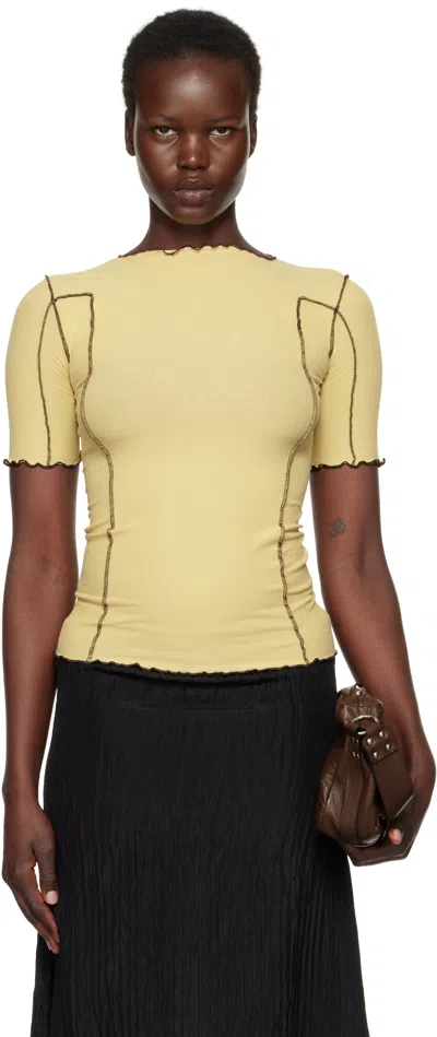 Baserange Yellow Omato 3/4 T-shirt In Hen Yellow