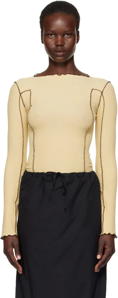 Baserange Yellow Omato Long Sleeve T-shirt In Hen Yellow