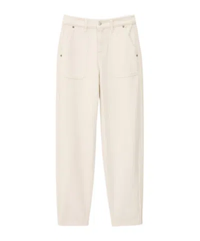 Bash Belt Loop Casual Pants In White