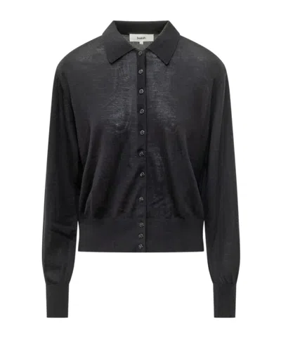 Bash Boston Buttoned Collar Cardigan In Black