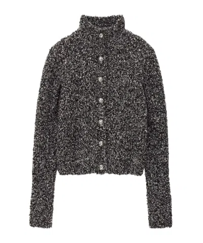 Bash Button-front Cardigan In Black