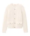 Bash Button-front Cardigan In White