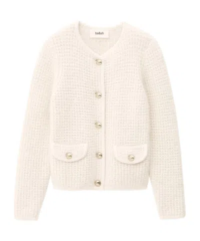 Bash Button-front Cardigan In White