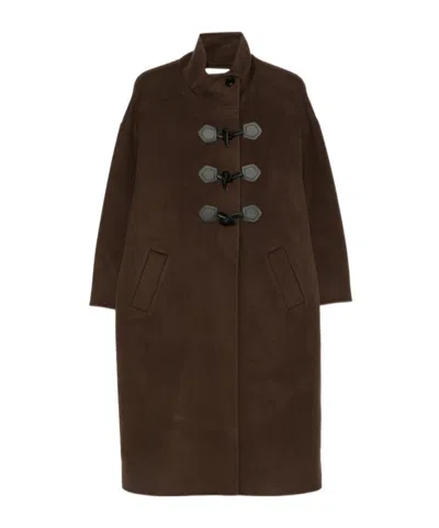 Bash Button-front Coat In Black