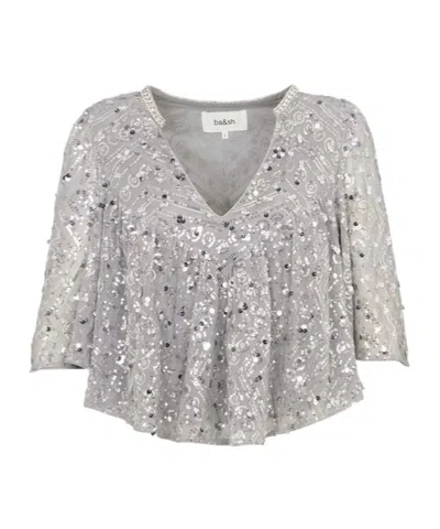 Bash Cara Sequin-embellished Top In Gray