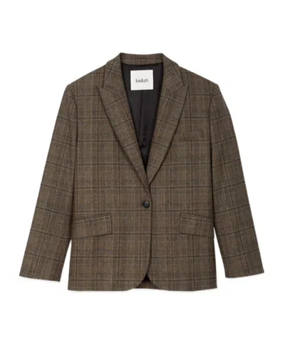 Bash Checked Blazer In Brown
