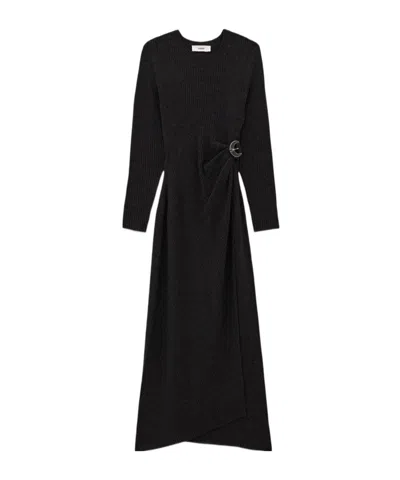 Bash Crew-neck Knit Dress In Black