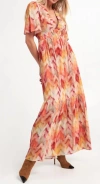 Bash Cut-out Detail Long Flared Dress In Multi
