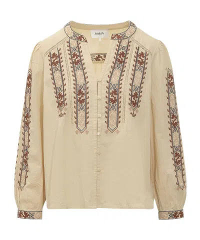 Bash Embroidered Button Shirt In Neutral