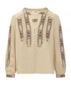 Bash Faustina Embroidered Buttoned Top In Brown