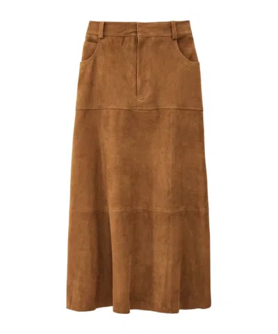 Bash High-waisted Skirt In Brown
