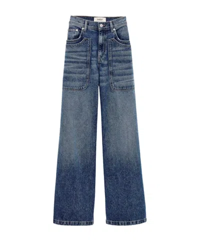 Bash High-waisted Wide-leg Jeans In Blue